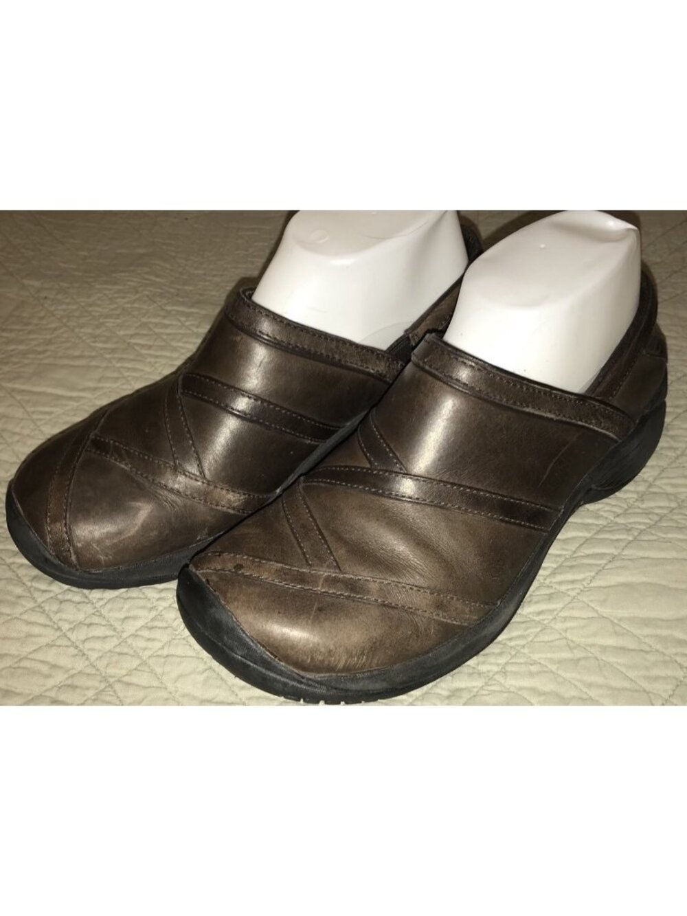Merrell Encore Eclipse Smooth Shoes Clogs Slip On Bug Brown Leather Sz 7.5 M